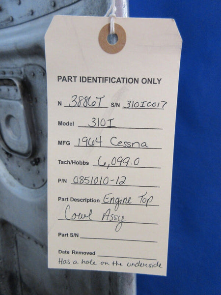 Cessna 310 / 310I Engine Top Cowl Assy P/N 0851010-12 (1023-745)
