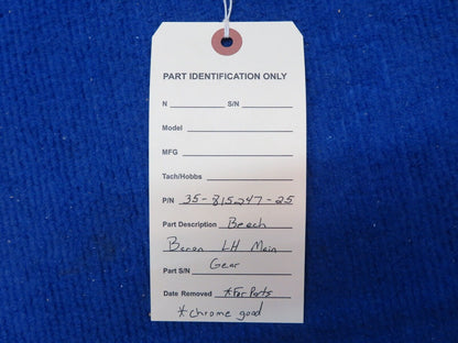 Beech Baron LH Main Gear P/N 35-815247-25 FOR PARTS (0522-826)