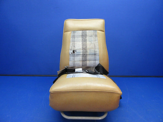 Mooney M20 M20G Pilot / Co-Pilot Seat P/N 140153-503 Leather & Tweed (0921-336)