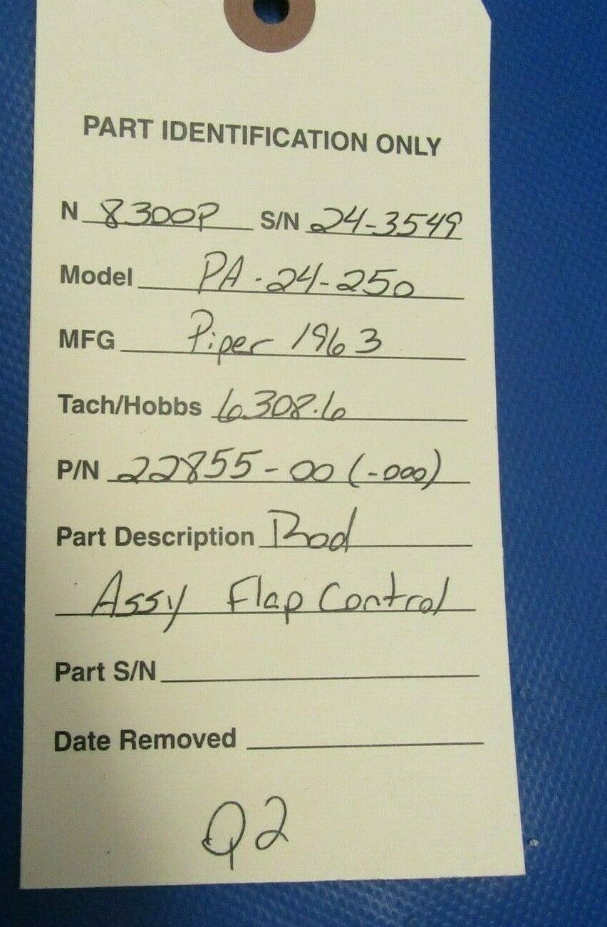 Piper PA-24-250 Comanche Rod Assy Flap Control 22855-00, 22855-000 (1219-115)