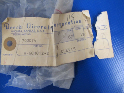 Beech / Textron Clevis ONE LOT OF 12 P/N A-50H012-2 / 50-H-012-2 NOS (0317-133)