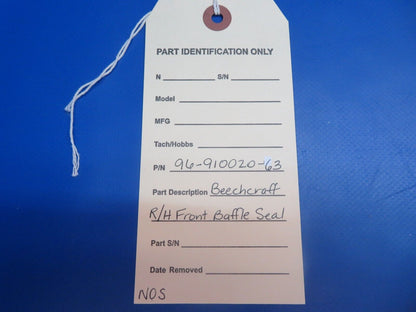 Beech RH Front Baffle Seal P/N 96-910020-63 NOS (0922-968)
