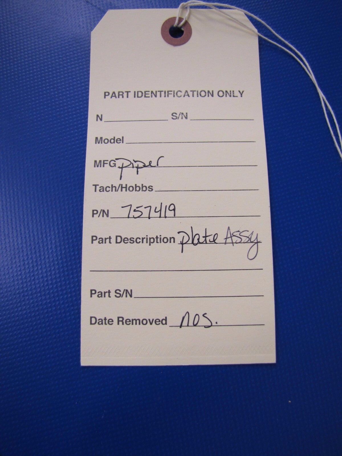 Piper Plate Assy P/N 757-419 NOS (0317-168)