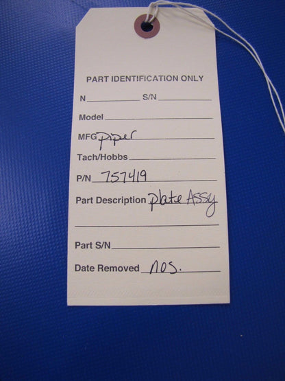 Piper Plate Assy P/N 757-419 NOS (0317-168)