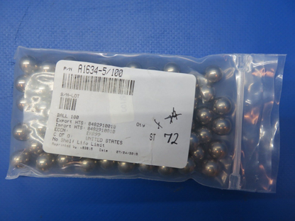 McCauley Threaded Propeller Ball Bearing LOT OF 72 P/N A1634-5 NOS (0523-614)