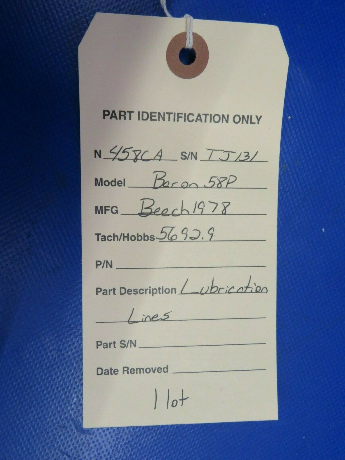 Beech Baron 58P Lubrication Lines 1 LOT (0420-120)