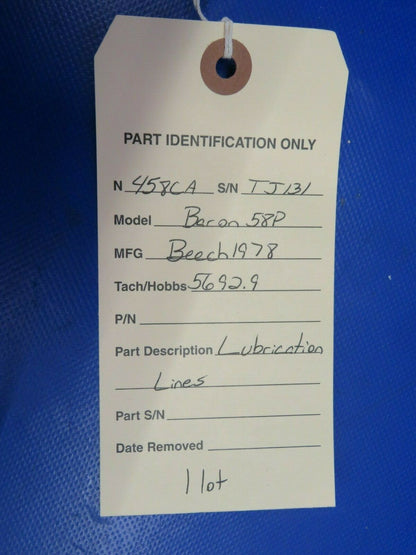 Beech Baron 58P Lubrication Lines 1 LOT (0420-120)