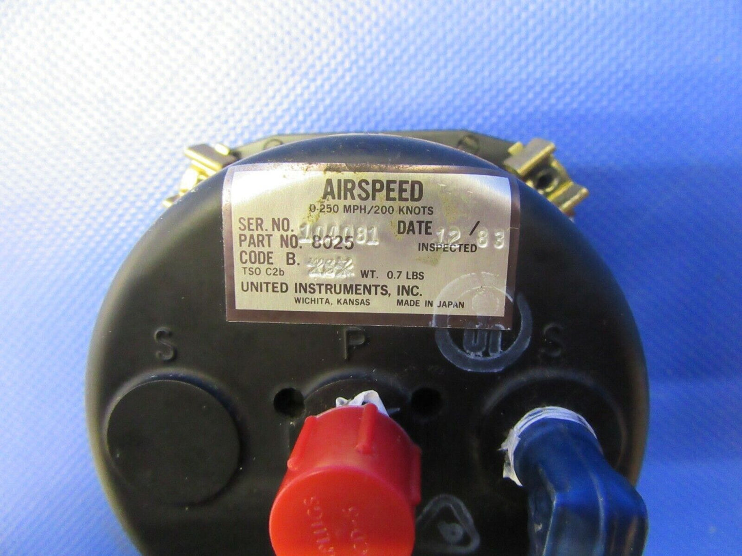 United Instruments Air Speed Indicator P/N 8025 CORE (0421-458)