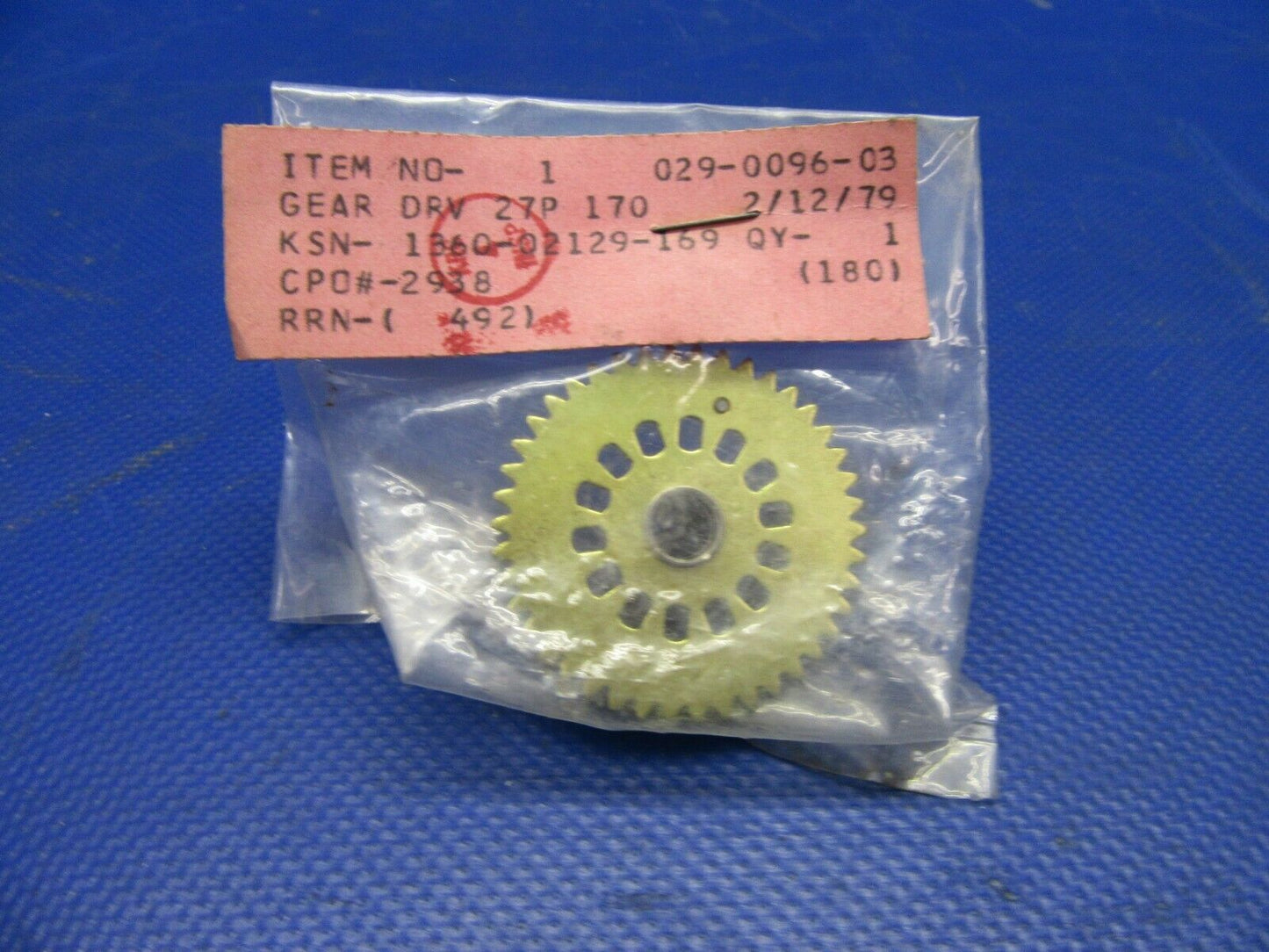 Honeywell Bendix King Gear NOS P/N 029-0096-003, 029-0096-03 (0921-557)
