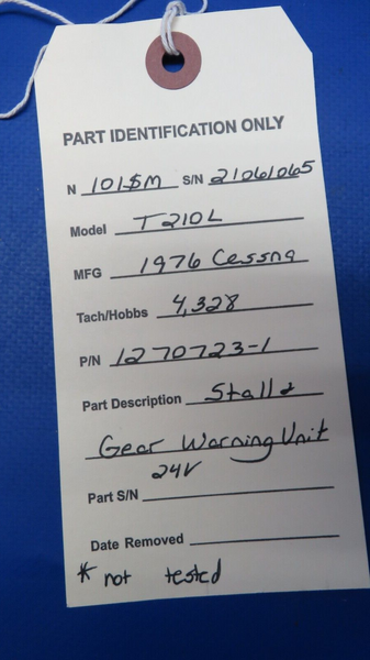 Cessna 210 / T210L Stall & Gear Warning Unit 24V P/N 1270723-1 (0523-814)