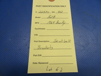 Brantly B2B Seatbelt Brackets LOT OF 2 (0921-515)