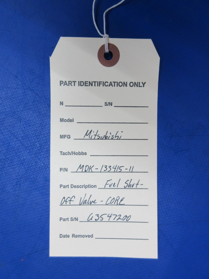 Mitsubishi Fuel Shut-Off Valve P/N MDK-133415-11 CORE (1123-745)