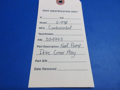 Continental O-470 Fuel Pump Drive Gear Assy P/N 534995 (0523-516)
