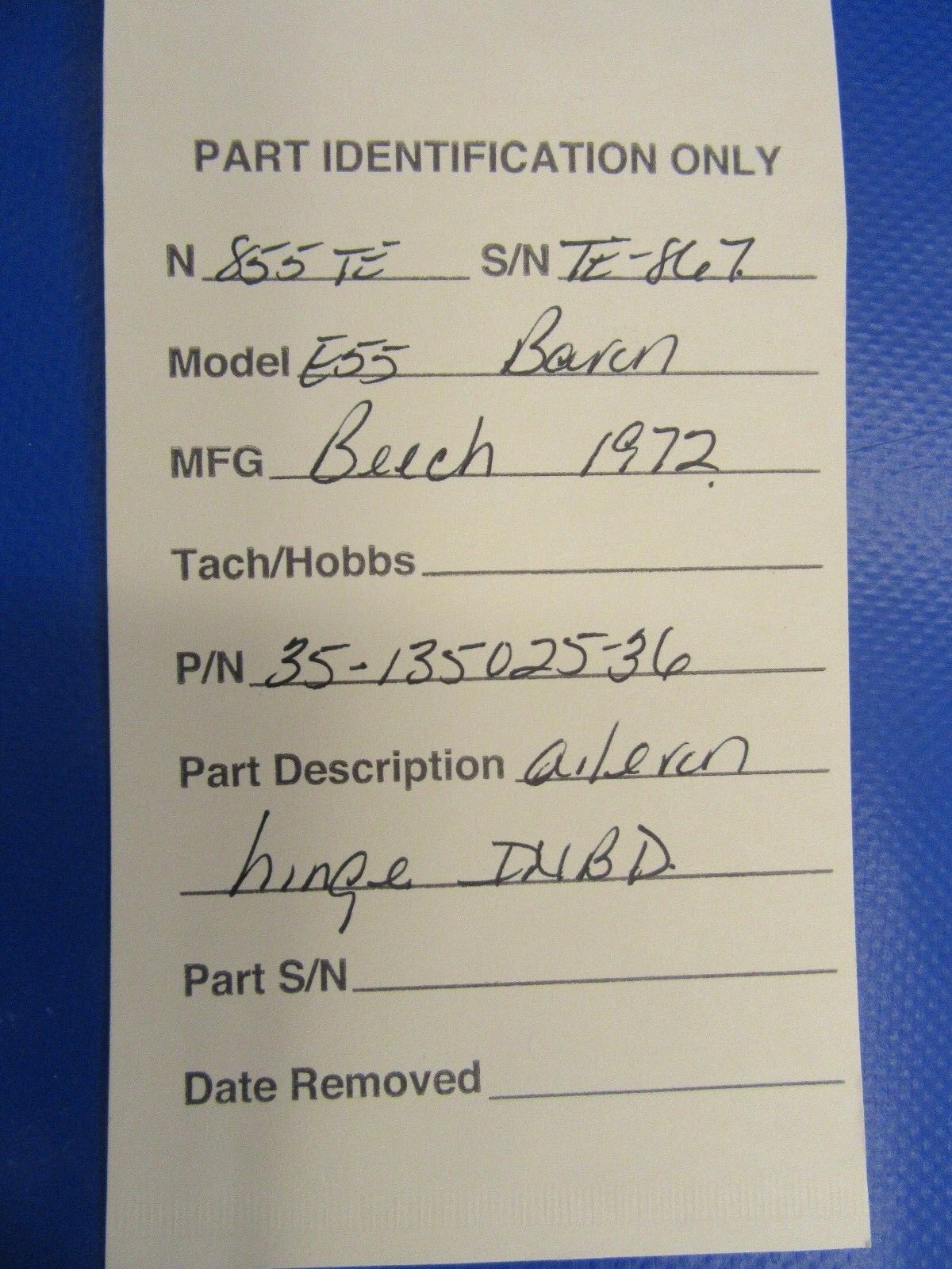 Beech Baron Aileron Hinge INBD P/N 35-135025-36 (1217-35)