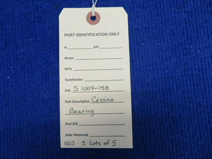 Cessna Bearings P/N S1004-15B LOT OF 5 NOS (0522-636)