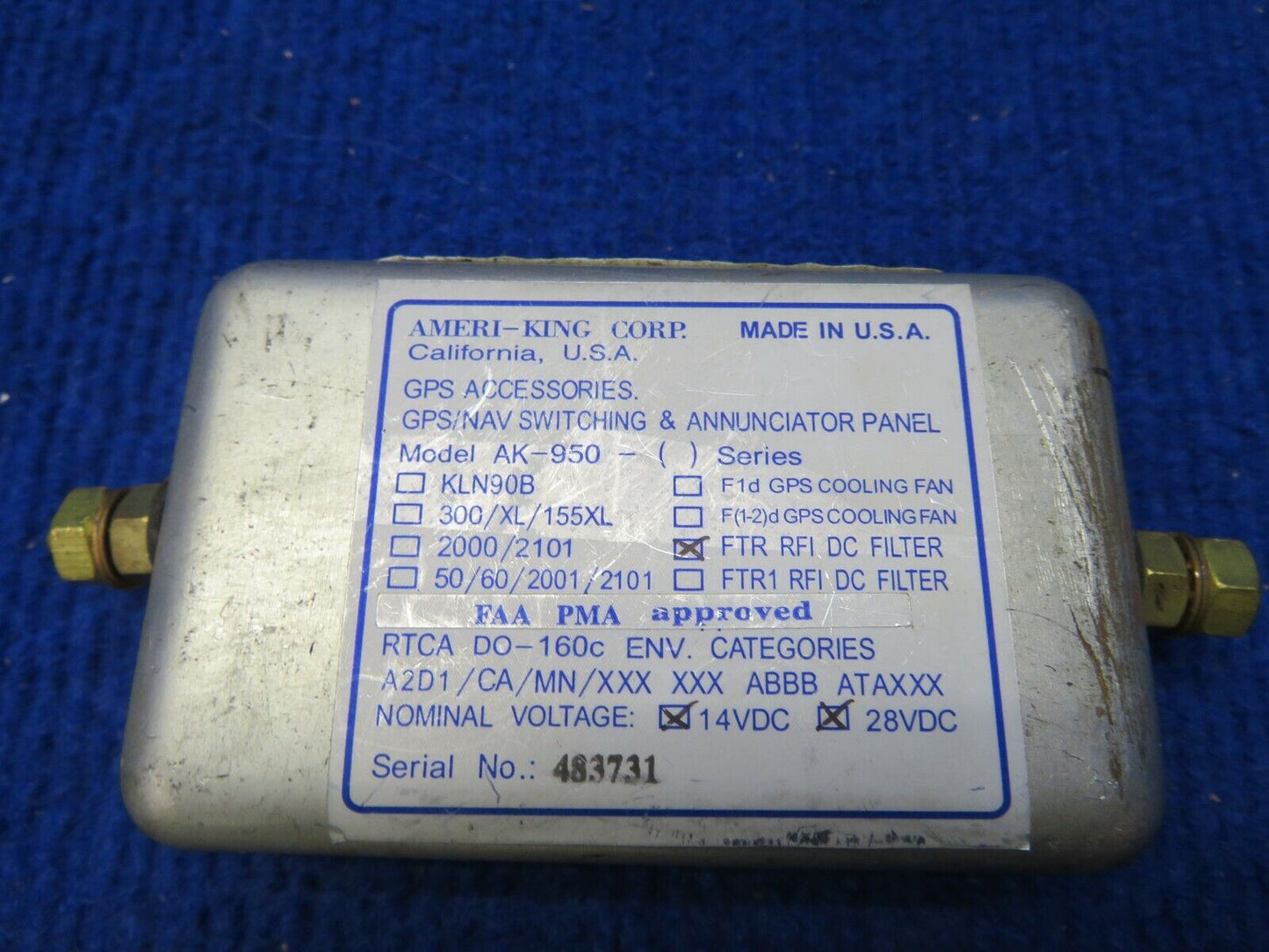 Ameri-King GPS / NAV Switching & Annunciator Panel 14/28V P/N AK-950 (0322-344)