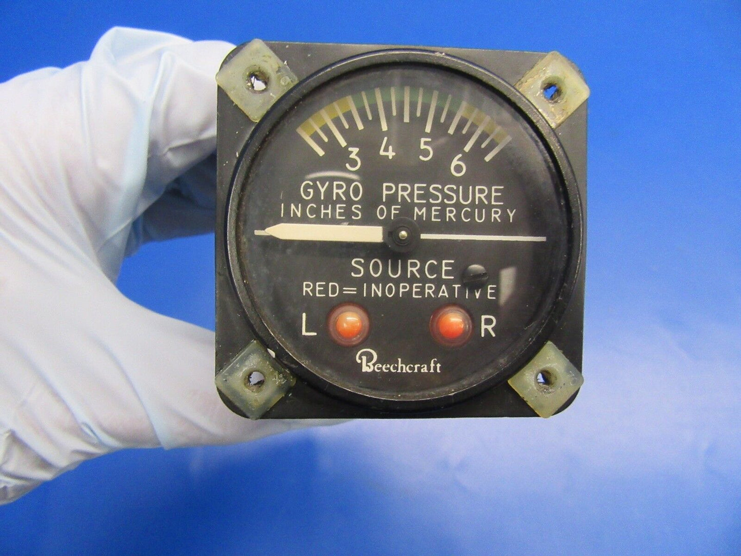 Airborne Gyro Pressure Gauge P/N 96-384013-1 & 1G45 (1017-40)