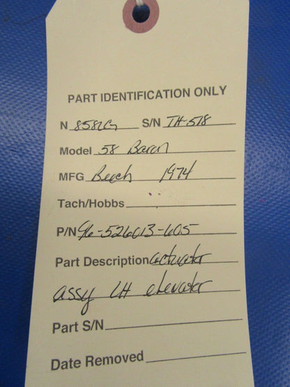 Beech Baron B58 Actuator Assy LH Elevator P/N 96-526013-605 (0218-220)