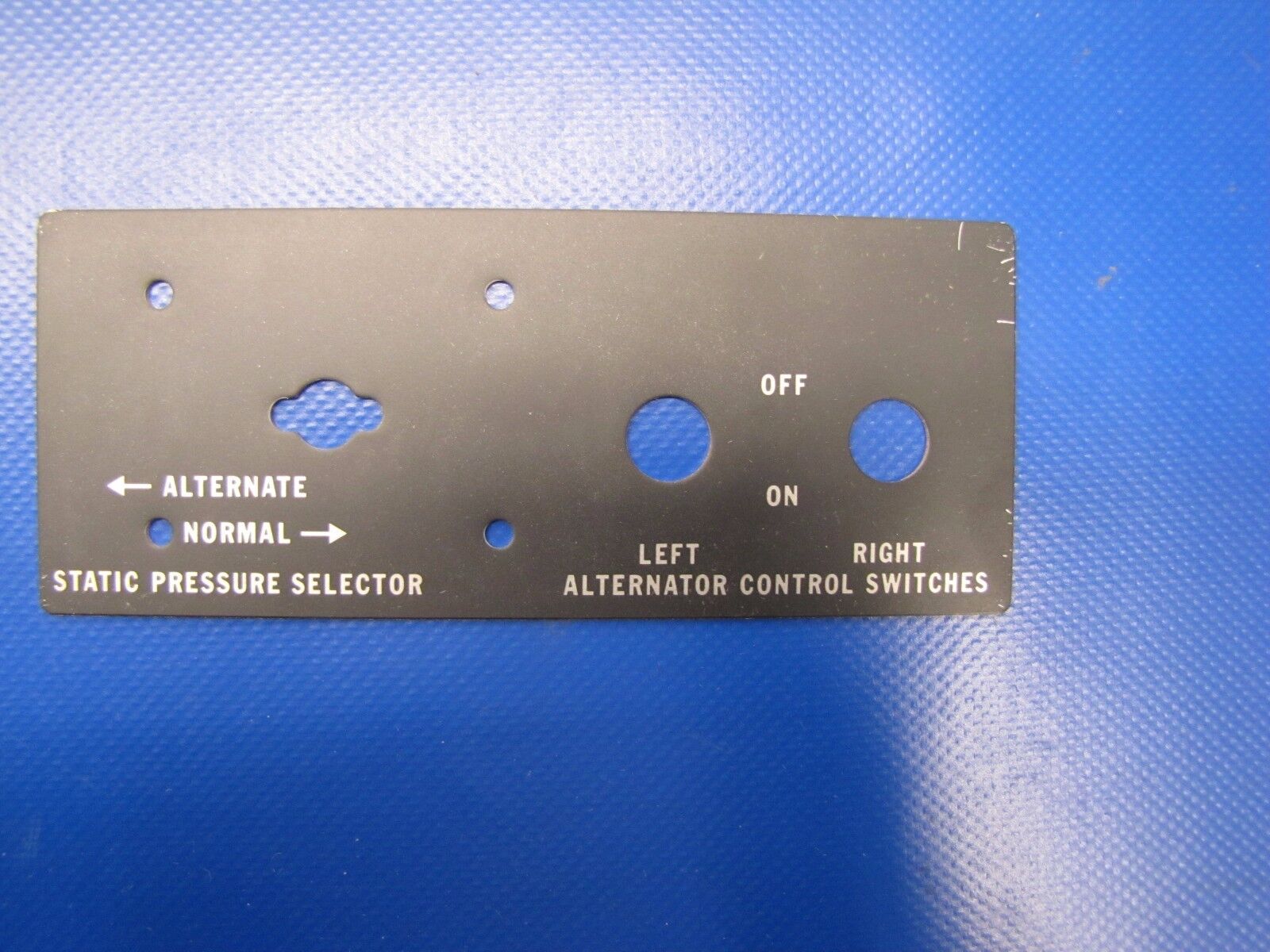 Piper Placard Pressure Selector And Alternator Control P/N 48000-00 (0417-124)