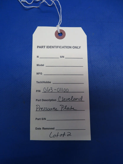 Cleveland Pressure Plate LOT OF 2 P/N 063-01100 (0423-318)