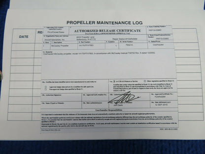 Grumman McCauley Propeller P/N 1A170/FFA7563 Overhauled w/ 8130 (0522-139)