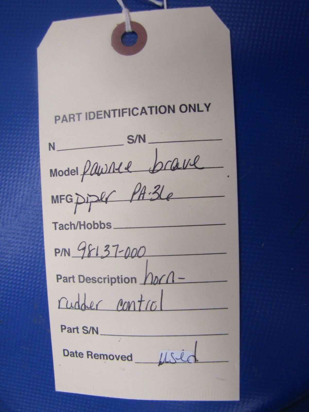 Piper Pawnee Brave Horn - Rudder Control P/N 98137-000 (0417-175)