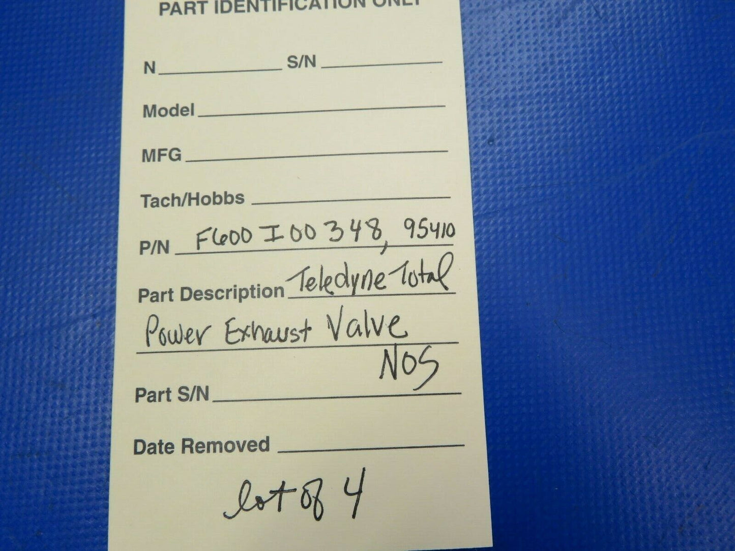 Teledyne Total Power Exhaust Valve P/N F600I00348 NOS LOT OF 4(0720-552)