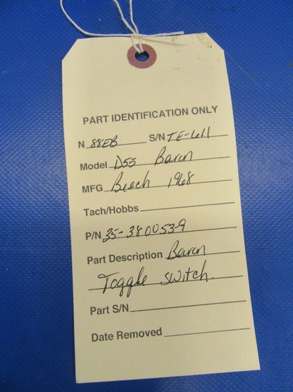 Beech Baron Toggle Switch P/N 35-380053-9 (1217-133)