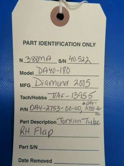 Diamond DA40-180 Torsion Tube Flap RH DA4-2753-26-00 (0120-363)
