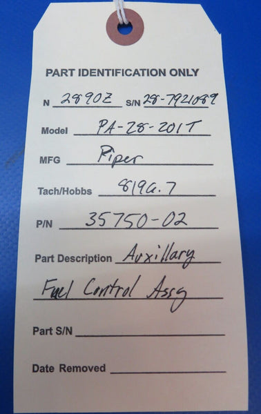 Piper PA-28-201T Dakota Auxillary Fuel Control Assy P/N 35750-02 (1222-351)