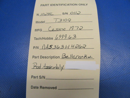 Cessna 310 / T310Q Manual Retract Bellcrank & Rod Assy NA5363HH262 (0619-116)