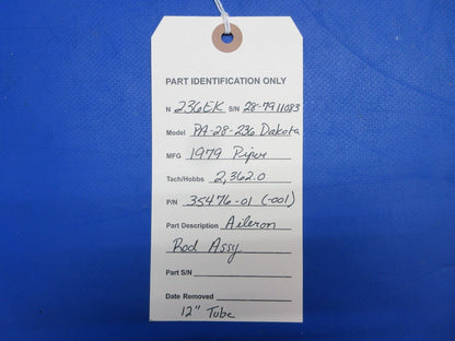 Piper PA-28-236 Dakota Aileron Rod Assy P/N 35476-01 (0623-261)