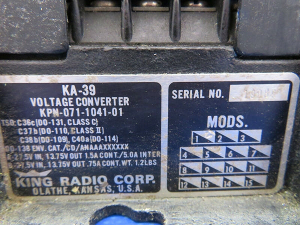 King KA-39 Voltage Converter P/N 071-1041-01 (0620-508)