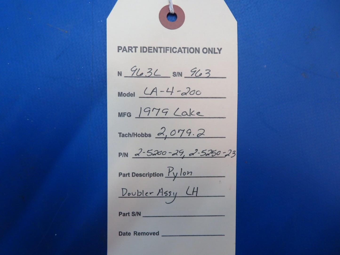 Lake LA-4-200 Pylon Doubler Assy LH P/N 2-5200-29, 2-5250-23 (1222-791)
