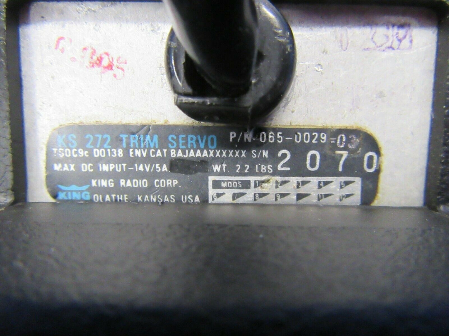 Piper Seneca II King KS 272 Trim Servo 14V / 28V 065-0029-03 (1119-36)