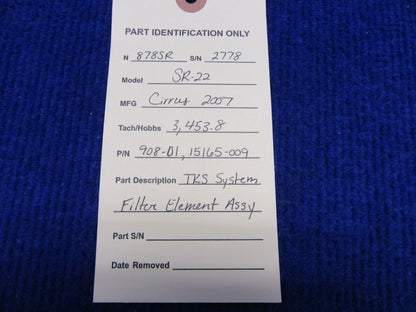 Cirrus SR-22 TKS System Filter Element Assy P/N 908-01, 15165-009 (0122-346)
