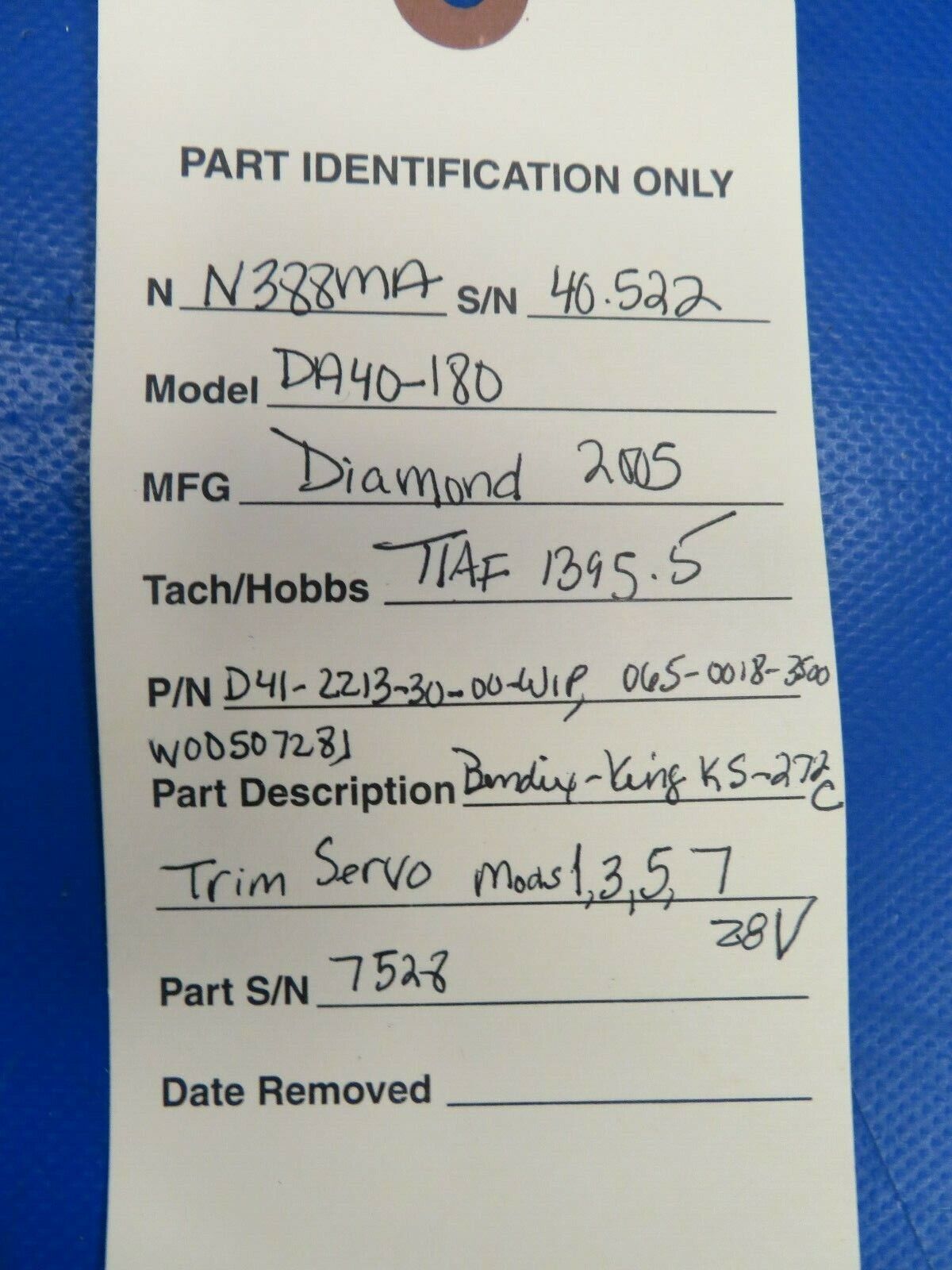 Diamond DA40-180 Bendix King KS-272C Trim Servo 28V 065-0018-3500 (0120-356)