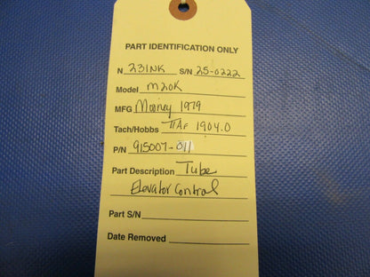 Mooney M20 / M20K Tube Elevator Control P/N 915007-011 (0721-569)