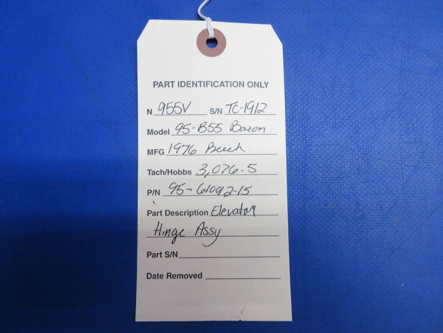 Beech 95-B55 Baron Elevator Hinge Assy P/N 95-610012-15 (0623-756)