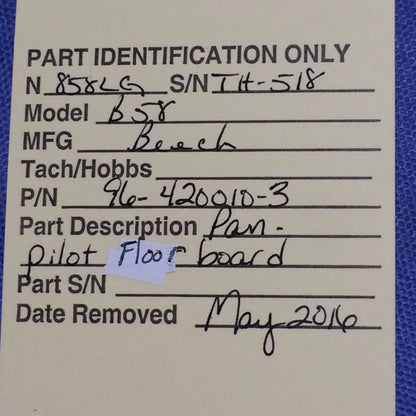 Beech Baron 58 Pan Pilot Floorboard P/N 96-420010-3 (0916-84)