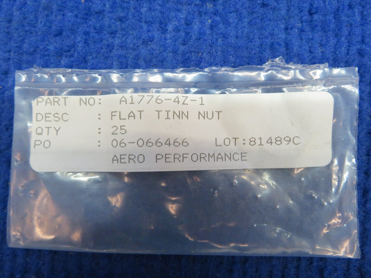 Tinnerman Flat Tin Nut P/N A1776-4Z-1 BAG OF 600 NOS (0722-302)