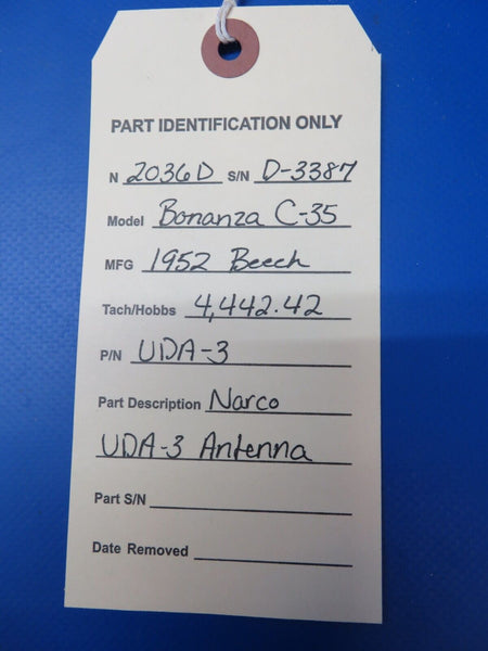 Beech C35 Bonanza Narco UDA-3 Antenna P/N UDA-3 (1122-132)