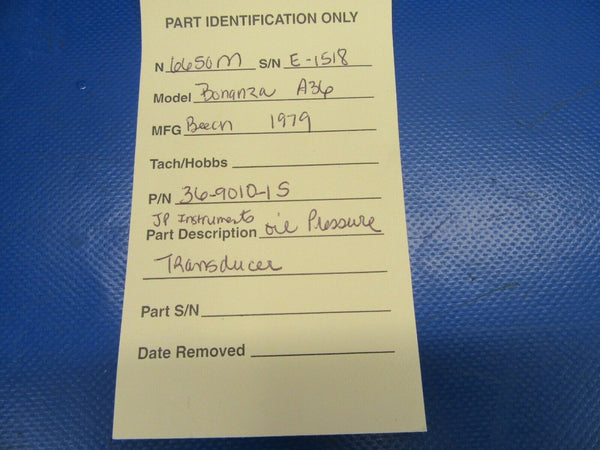 Beech Bonanza A36 Oil Pressure Transducer 36-9010-1S (0719-12)