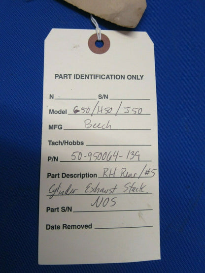 Beech Twin Bonanza Exhaust Stack RH Rear Cylinder #5 / 50-950064-139 (0920-342)