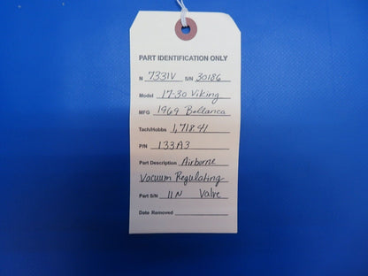 Bellanca 17-30 Viking Airborne Vacuum Regulating Valve P/N 133A3 (0922-627)