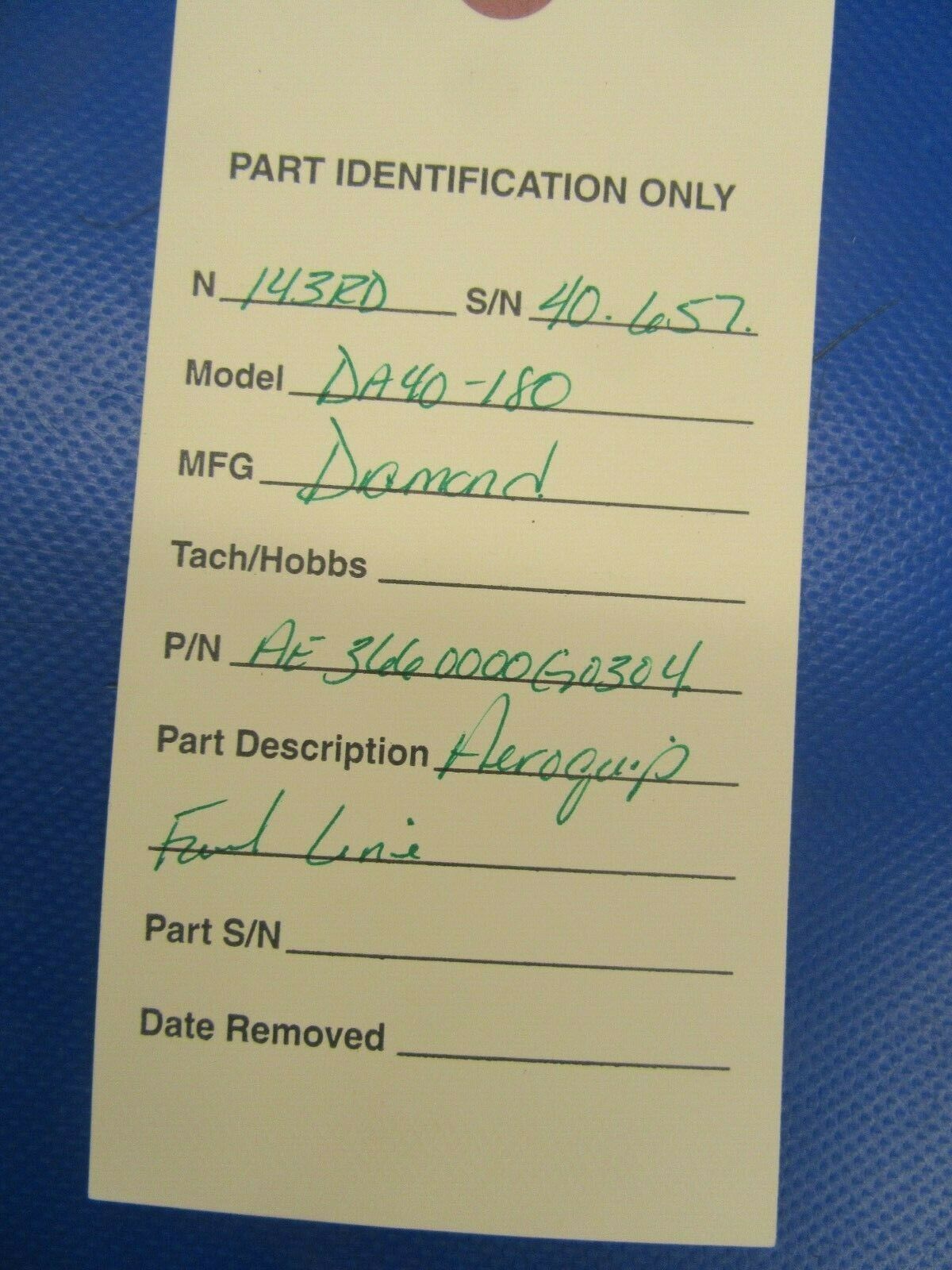 Diamond DA40-180 Aeroquip Fuel Line AE3660000G0304 (0319-400)
