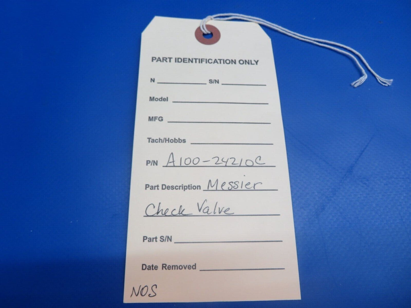 Messier Check Valve P/N A100-24210C NOS (0922-951)