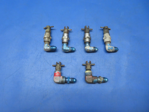 Beech Baron Fuel Drain Couplers w/ CCA-4850 Drain Valves LOT OF 6 (0623-394)