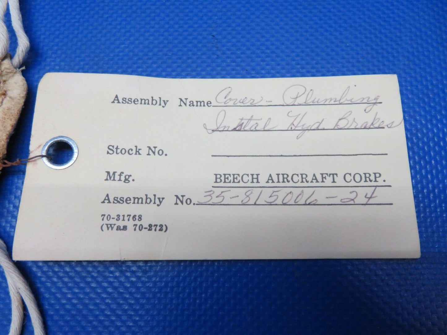 Beech Baron Bonanza Cover Plumbing Hydraulic Brakes 35-815006-24 NOS (0124-356)
