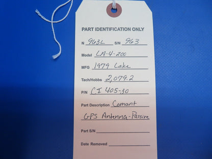 Lake LA-4-200 Comant GPS Antenna Passive P/N CI405-30 (1222-750)